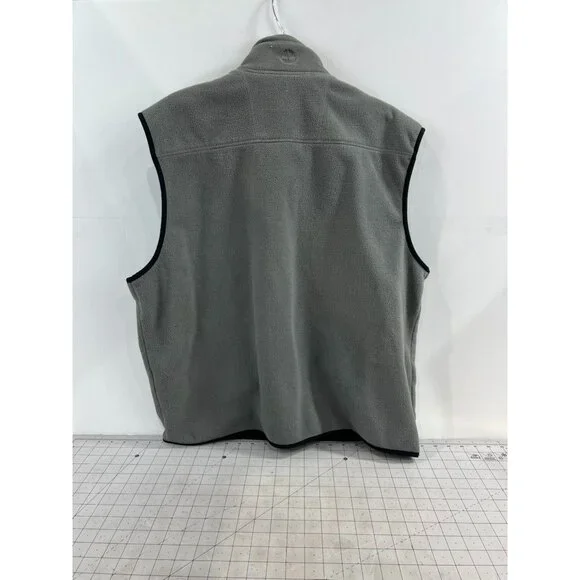 Timberland Mens Gray Full-Zip Fleece Vest L With Pockets - Picture 3 of 8